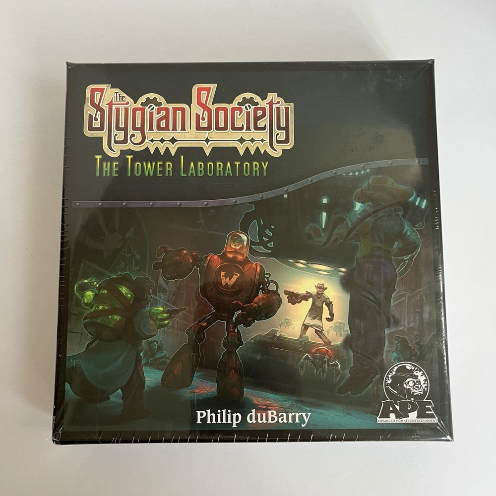 APE Games The Stygian Society Tower Laboratory Expansion Board Game New Sealed